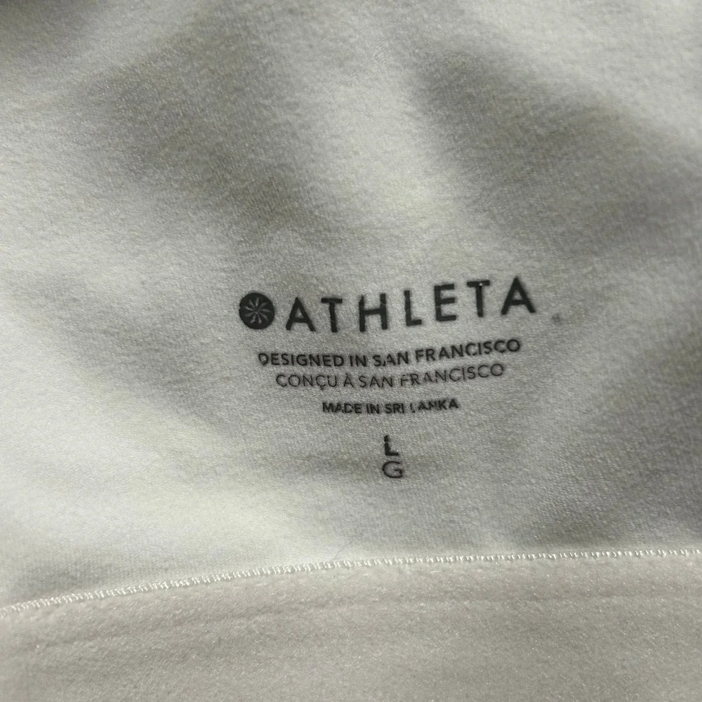 Athleta Sports Bra Womens Size L White High Neck Wrap Cutout Back Athletic Yoga
